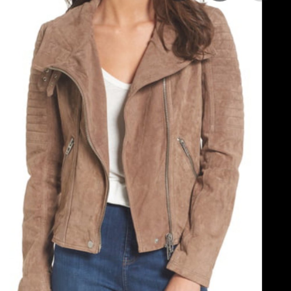 NWOT Blank NYC Suede Moto Jacket M